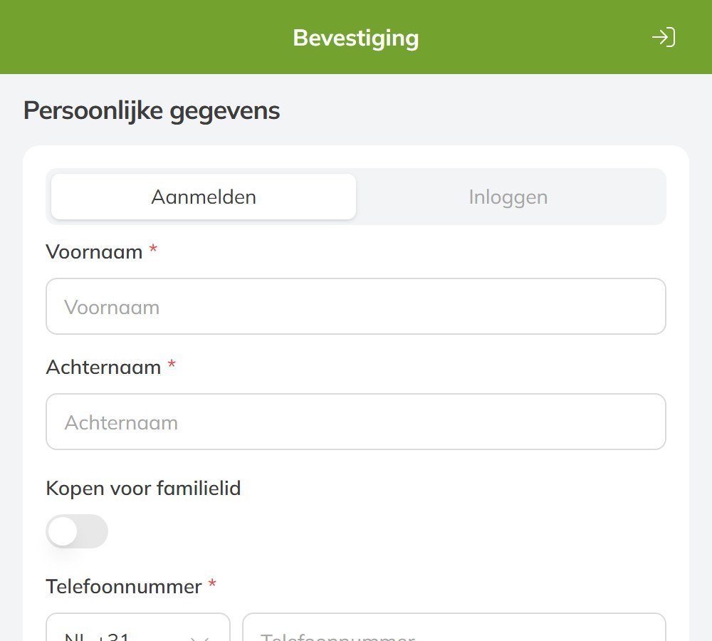 Je gegevens invullen om te boeken